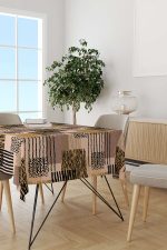 Kahverengi Siyah Modern Leopar Desenli Dijital Baskılı Masaörtüsü CGH358-MS - Görsel 2