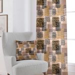 Kahverengi Siyah Modern Leopar Desenli Dijital Baskılı Perde CGH358-PR