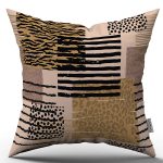 Kahverengi Siyah Modern Leopar Desenli Dijital Baskı Kırlent Yastık Kılıfı - CGH358