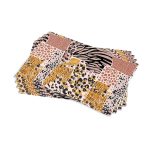 Kahverengi Pembe Zebra Leopar Desenli Dijital Baskı Amerikan Servisi 4'lü Set CGH359-AS