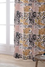 Kahverengi Pembe Zebra Leopar Desenli Dijital Baskılı Perde CGH359-PR - Görsel 2