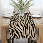 Kahverengi Siyah Zebra Desenli Dijital Baskı Runner - CGH360-RN