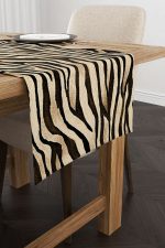 Kahverengi Siyah Zebra Desenli Dijital Baskı Runner - CGH360-RN - Görsel 2