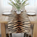 Kahverengi Siyah Zebra Desenli Dijital Baskı Runner - CGH366-RN