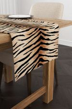 Kahverengi Siyah Zebra Desenli Dijital Baskı Runner - CGH366-RN - Görsel 2