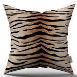 Kahverengi Siyah Zebra Desenli Dijital Baskı Kırlent Yastık Kılıfı - CGH366