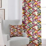 Siyah Bej Yılan Derisi Desenli Dijital Baskılı Perde CGH367-PR