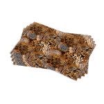 Kahverengi Beyaz Yılan Leopar Zebra Desenli Dijital Baskı Amerikan Servisi 4'lü Set CGH369-AS