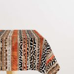 Kahverengi Turuncu Modern Leopar Desenli Dijital Baskılı Masaörtüsü CGH372-MS