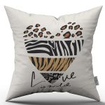 Kahverengi Siyah Modern Leopar Zebra Desenli Dijital Baskı Kırlent Yastık Kılıfı - CGH382