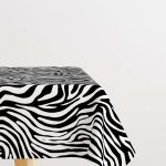 Siyah Beyaz Zebra Desenli Dijital Baskılı Masaörtüsü CGH386-MS
