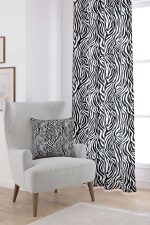 Siyah Beyaz Zebra Desenli Dijital Baskılı Perde CGH386-PR