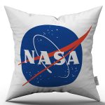 Beyaz Mavi Nasa Dijital Baskı Kırlent Yastık Kılıfı - CGH447