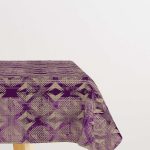 Mor Kahverengi Modern Geometrik Desenli Dijital Baskılı Masaörtüsü CGH495-MS