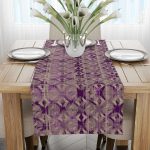 Mor Kahverengi Modern Geometrik Desenli Dijital Baskı Runner - CGH495-RN