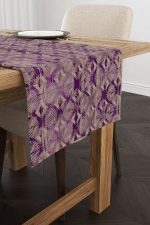Mor Kahverengi Modern Geometrik Desenli Dijital Baskı Runner - CGH495-RN - Görsel 2