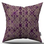 Mor Kahverengi Modern Geometrik Desenli Dijital Baskı Kırlent Yastık Kılıfı - CGH495