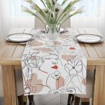 Siyah Beyaz Modern Silüet Figür Desenli Dijital Baskılı Runner CGH520-RN