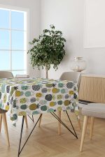 Beyaz Sarı Ananas Desenli Dijital Baskılı Masaörtüsü  CGH596-MS - Görsel 2