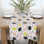 Beyaz Sarı Limon Desenli Dijital Baskılı Runner CGH600-RN