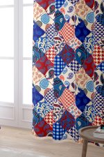 Kırmızı Mavi Etnik Patchwork Desenli Dijital Baskılı Perde CGH605-PR - Görsel 2