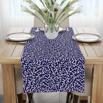 Lacivert Bej Marin Temalı Mercan Desenli Dijital Baskılı Runner CGH633