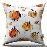 Turuncu Halloween Balkabağı Desenli Dijital Baskılı Kırlent Kılıfı CGH753