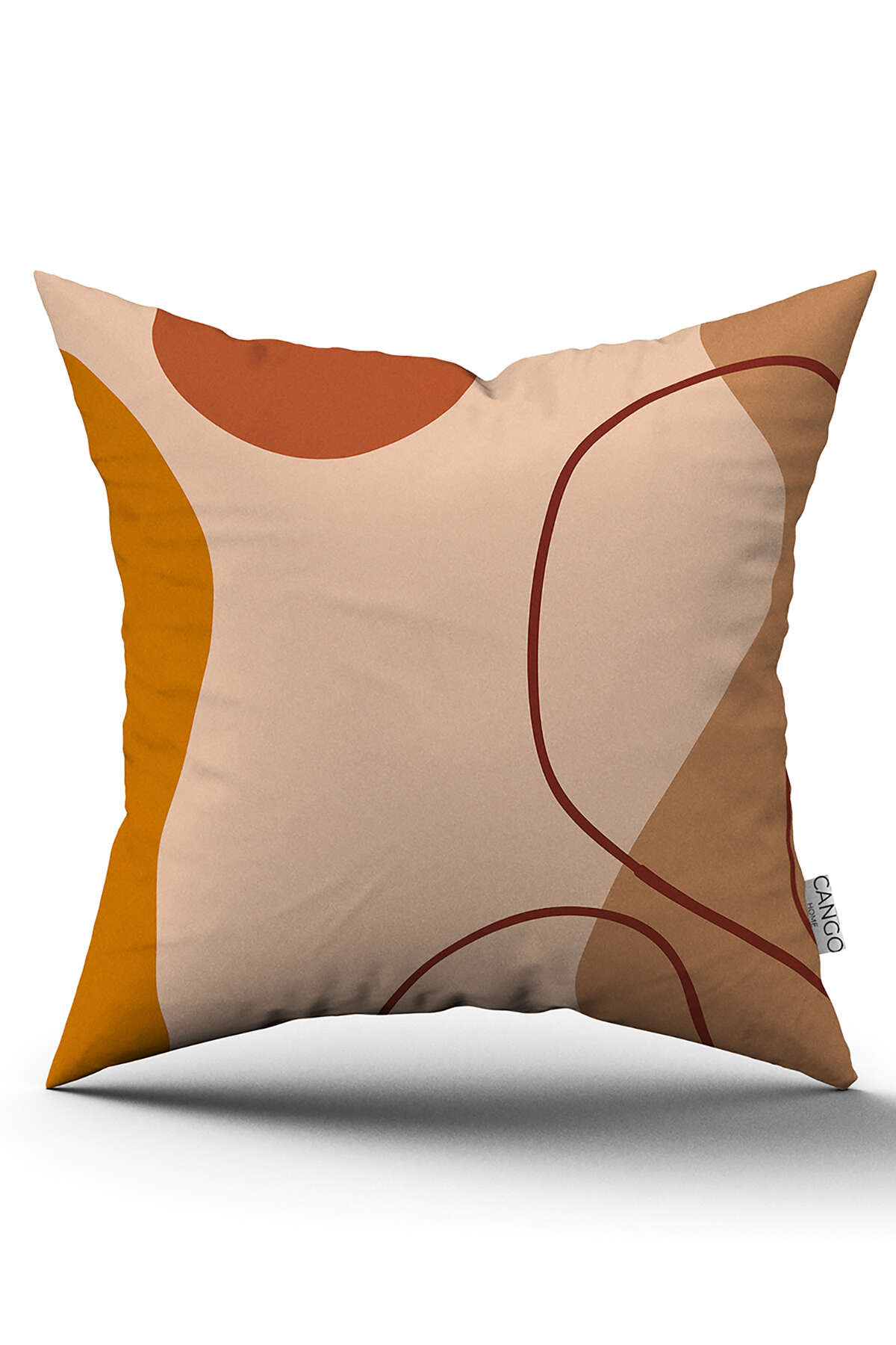CGH773_01 Kahverengi Bohem Yaprak Desenli Dijital Baskılı Kırlent Kılıfı CGH773 - Görsel 1