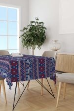 Kırmızı Mavi Yılbaşı Temalı Dijital Baskılı Masaörtüsü CGH839-MS - Görsel 2