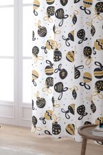 Siyah Sarı Yılbaşı Temalı Dijital Baskılı Perde CGH856-PR - Görsel 2