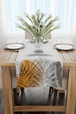 Sarı Gri Bohem Modern Desenli Dijital Baskılı Runner CGH928-RN - Görsel 2