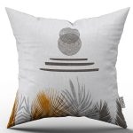 Sarı Gri Bohem Modern Desenli Dijital Baskılı Kırlent Kılıfı CGH928