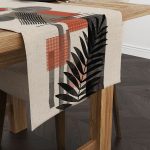 Turuncu Krem Bohem Modern Desenli Dijital Baskılı Runner CGH935-RN