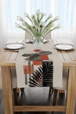 Turuncu Krem Bohem Modern Desenli Dijital Baskılı Runner CGH935-RN - Görsel 2