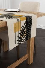 Sarı Krem Bohem Modern Desenli Dijital Baskılı Runner CGH936-RN