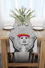 Gri Siyah Afrika Etnik Desenli Desenli Dijital Baskılı Runner CGH943-RN - Görsel 2