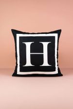 Harfli Kırlent Yastık Kılıfı H Harfi - 43x43 cm