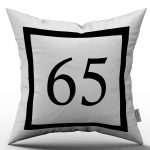 Siyah Beyaz Rakamlı Dijital Baskı Kırlent Kılıfı 65