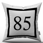 Siyah Beyaz Rakamlı Dijital Baskı Kırlent Kılıfı 85