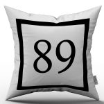 Siyah Beyaz Rakamlı Dijital Baskı Kırlent Kılıfı 89