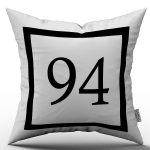 Siyah Beyaz Rakamlı Dijital Baskı Kırlent Kılıfı 94