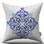 Mavi Etnik Motif Desenli Dijital Baskılı Kırlent Kılıfı  - OTYK506