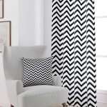 Siyah Beyaz Zigzag Desenli Dijital Baskılı Perde OTYK516-PR