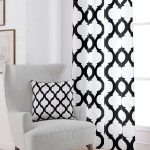 Siyah Beyaz Modern Geometrik Desenli Dijital Baskılı Perde OTYK531-PR