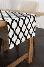 Siyah Beyaz Modern Geometrik Desenli Dijital Baskılı Runner - OTYK531-RN