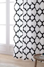 Beyaz Siyah Modern Geometrik Desenli Dijital Baskılı Perde OTYK551-PR - Görsel 2