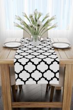 Beyaz Siyah Modern Geometrik Desenli Dijital Baskılı Runner - OTYK551-RN - Görsel 2