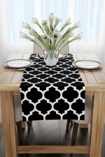 Siyah Beyaz Modern Geometrik Desenli Dijital Baskılı Runner - OTYK552-RN - Görsel 2
