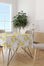 Beyaz Sarı Limon Desenli Dijital Baskılı Masaörtüsü OYTYK917-MS - Görsel 2