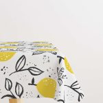 Beyaz Sarı Limon Desenli Dijital Baskılı Masaörtüsü OYTYK930-MS